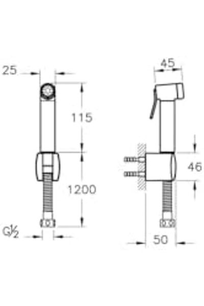 Mena Rise Şirinshop A45747 Bidet Shower, Chrome 1108107