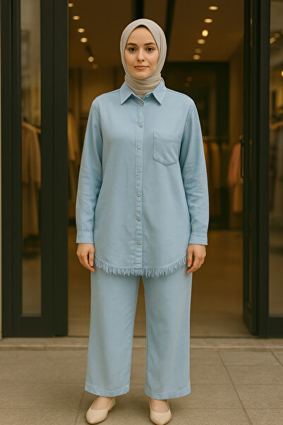 Esra Premium Kalite Bol Paça Pantolonlu Takım