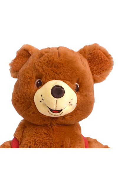 Simba Teddy bear, Simba, red jumpsuit, 35 cm tall