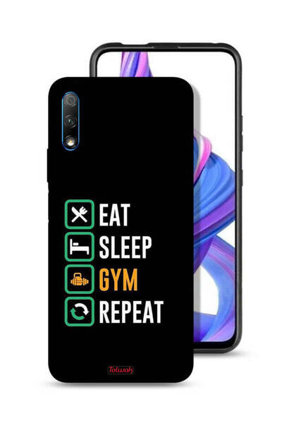 Tolwak غطاء حماية لهاتف Honor 9X (الصين) Eat Sleep Gym Repeat