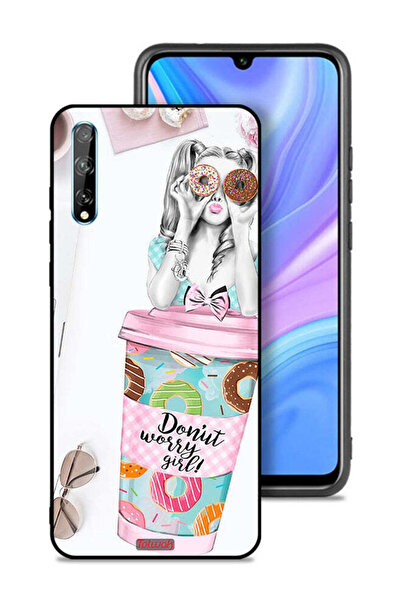 Tolwak غطاء حماية لهاتف هواوي بي سمارت إس بتصميم فتاة القلق دونات