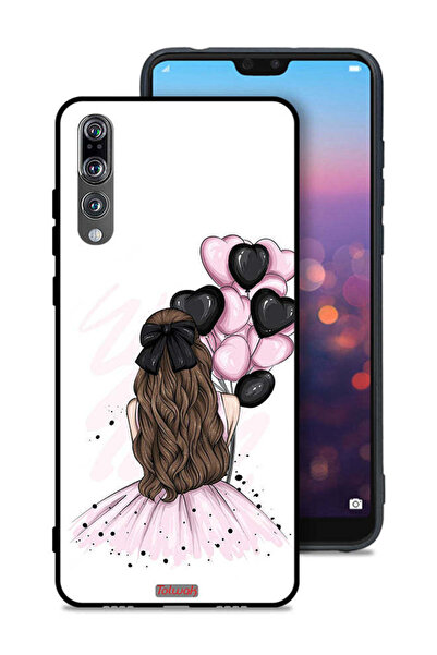 Tolwak غطاء حماية لهاتف هواوي بي 20 برو بتصميم فتاة تحمل بالونات