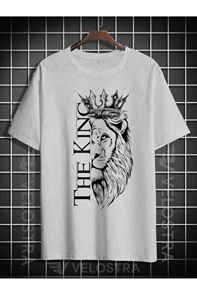 Velostra Tricou oversize unisex cu imprimeu The King