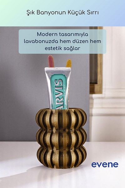 Evene Θήκη οδοντόβουρτσας Βάση οδοντόβουρτσας Βάση οδοντόβουρτσας Χρυσό αντίκα μοντέλο 75