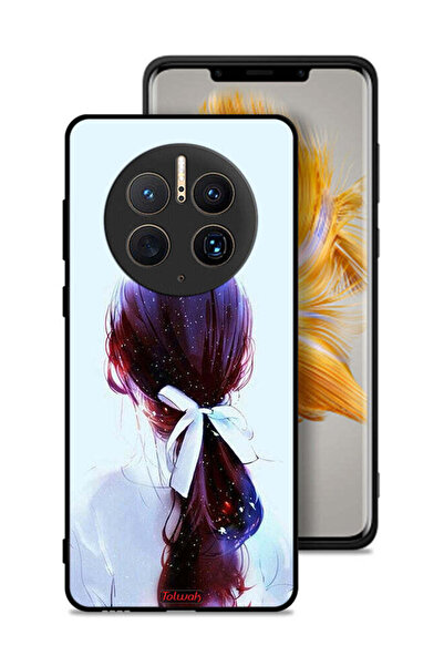 Tolwak غطاء حماية لهاتف هواوي ميت 50 برو مع ربطة شعر وفن فتاة