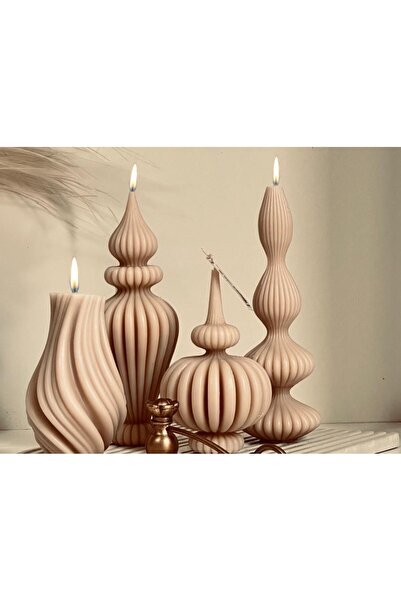 SCA CANDLE Dekoratif Mum Marako Set +Vazo Mum Toplam 4 Parça