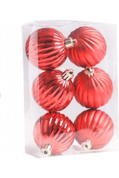 ZoneYan Set of 36 ZoneYan Christmas tree baubles, plastic, red, 4 cm