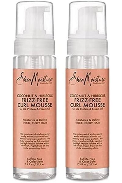 Shea Moisture Coconut & Hibiscus Curl Mousse 7.5 oz (221 ml) Twin Pack