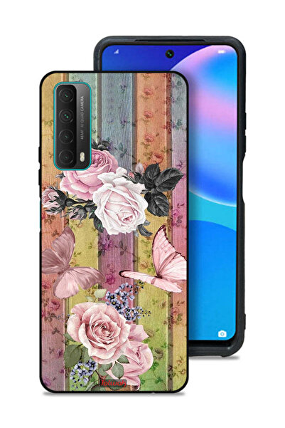 Tolwak غطاء حماية لهاتف هواوي بي سمارت (2021) بنقشة فراشات الخوخ والورود