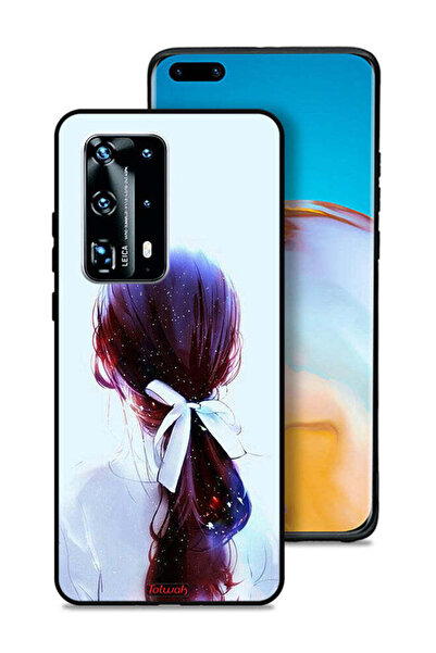 Tolwak غطاء حماية لهاتف هواوي P40 برو بلس 5G، ربطة شعر مع رباط شعر، فن فتاة