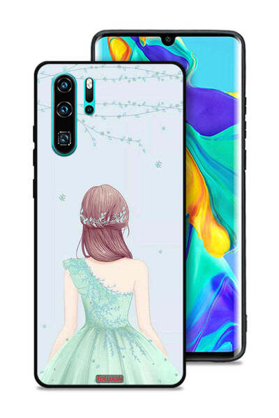 Tolwak غطاء حماية لهاتف هواوي P30 Pro، فتاة لطيفة ترتدي فستانًا مزهرًا