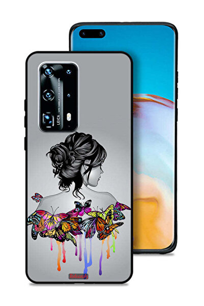 Tolwak غطاء حماية لهاتف هواوي بي 40 برو بلس 5G برسومات فراشات وفتاة فنية تجريدية