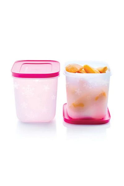 Tupperware 2-Piece BPA-Free Plastic Freezer Mates Tall Container Set
