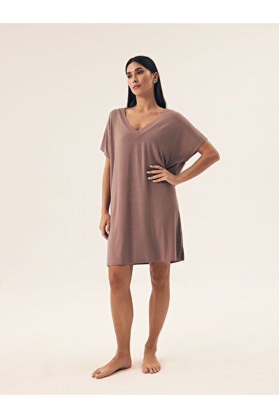 Henderson Classic Women's Nightshirt Comfort & Practicality & Soft & Long Cut & Short Sleeve | Noves