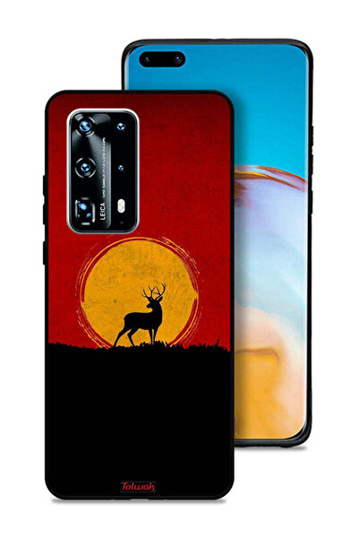 Tolwak غطاء حماية لهاتف هواوي P40 برو بلس 5G بتصميم غزال وقمر