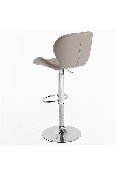 Quasar & Co. Set 2 Scaune Bar,inaltime Reglabila,rotire 360°,suport Picioare,sezut Scoica,piele Ecologica,ivoire