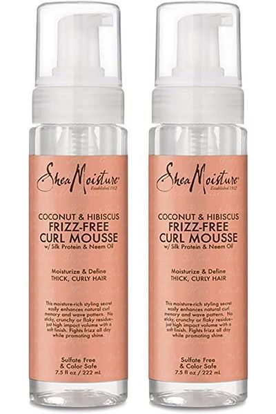 Shea Moisture Coconut & Hibiscus Curl Mousse 7.5 oz (221 ml) Twin Pack