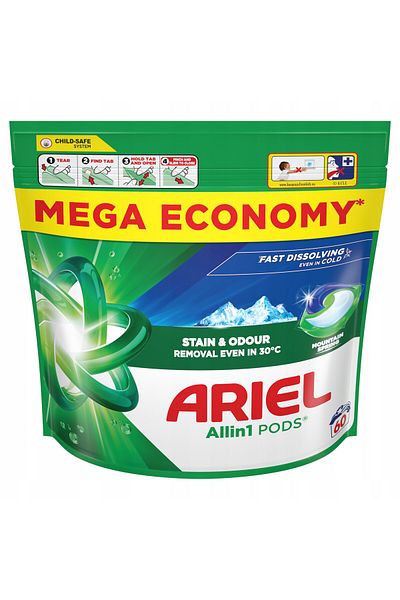 Ariel Mountain Spring Allin1 60pcs white wash capsules