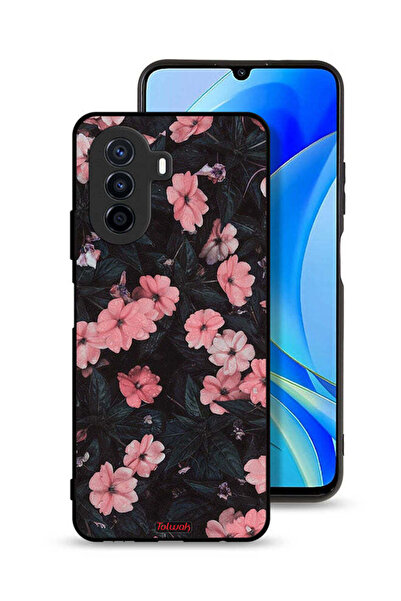 Tolwak غطاء حماية لهاتف هواوي نوفا Y70 - لون الخوخ والورود الصغيرة
