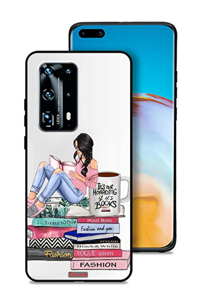 Tolwak غطاء حماية لهاتف هواوي بي 40 برو بلس 5G، تصميم فتاة وكتب أزياء فنية