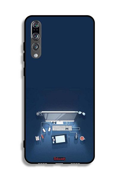 Tolwak Huawei P20 Pro Protective Case Cover Computer Desk Art
