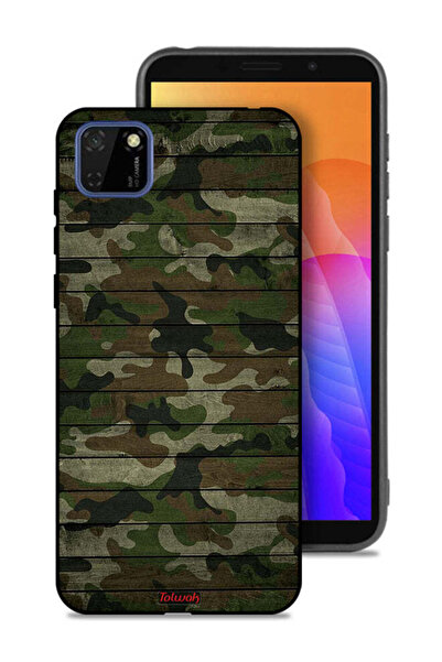 Tolwak Huawei Y5p Protective Case Cover Camouflage Wooden Pattern