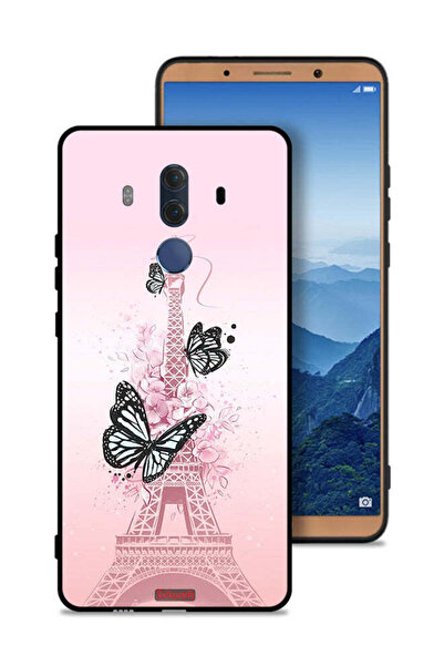 Tolwak غطاء حماية لهاتف هواوي ميت 10 برو بتصميم فراشات على برج إيفل