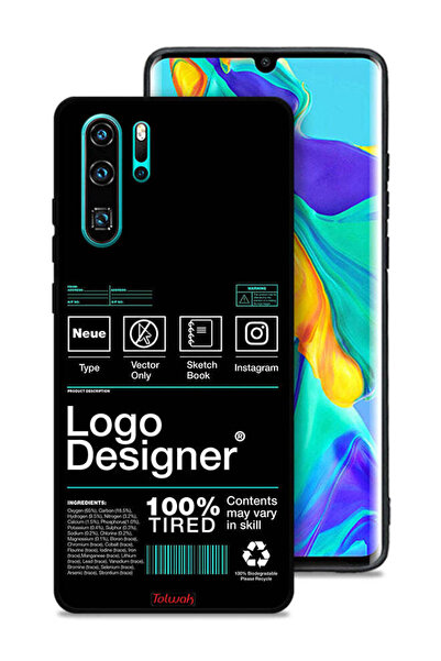 Tolwak غطاء حماية لهاتف هواوي P30 Pro - ملصق مصمم بشعار