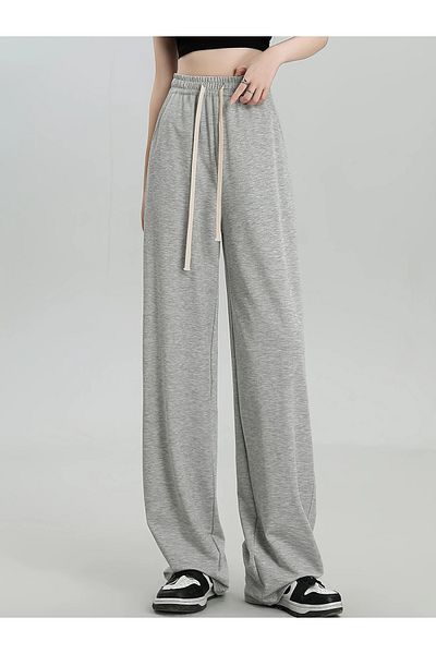 NURVES Women's Gray Comfortable Fit Straight Leg Track Pants