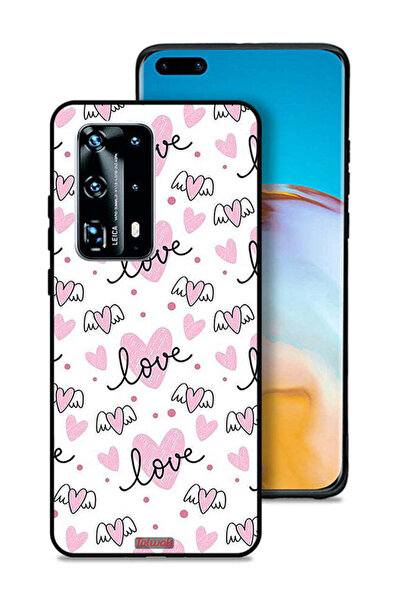 Tolwak غطاء حماية لهاتف هواوي P40 برو بلس 5G بنمط فني بنقشة حب وقلب