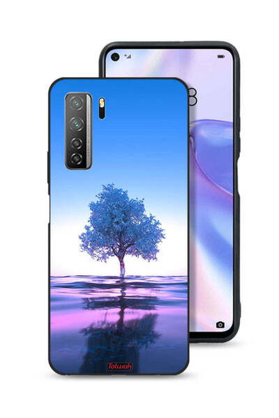 Tolwak غطاء حماية لهاتف هواوي P40 لايت 5G بتصميم شجرة نيون وانعكاس مائي فني رقمي