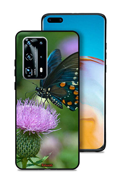 Tolwak غطاء حماية لهاتف هواوي بي 40 برو بلس 5G بتصميم فراشة على زهرة