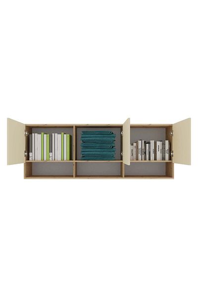 haaus.ro haaus Malmo wall cabinet, 3 doors, Artisan Oak/Clay, 164 x 27 x 60 cm