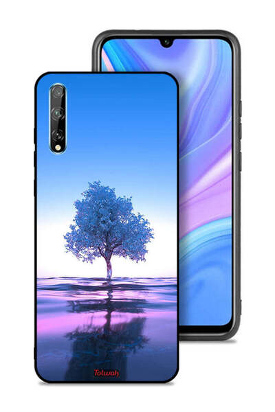 Tolwak غطاء حماية لهاتف هواوي بي سمارت إس بتصميم شجرة نيون وانعكاس مائي فني رقمي