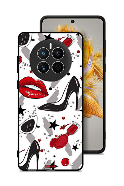 Tolwak Huawei Mate 50 Protective Case Cover Lipstick And Shoes Art
