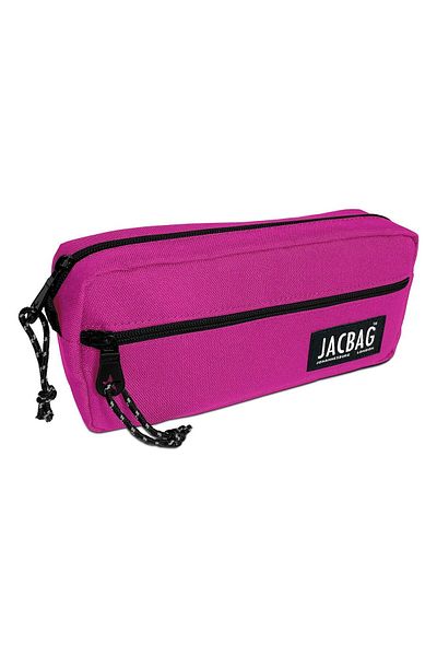 Jacbag Ροζ μολυβοθήκη για κορίτσια με διπλό φερμουάρ