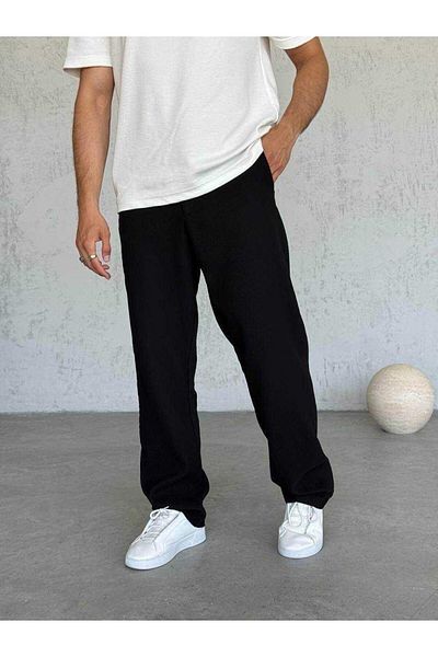 MODA Cotton Twill Baggy Zippered Pants Black