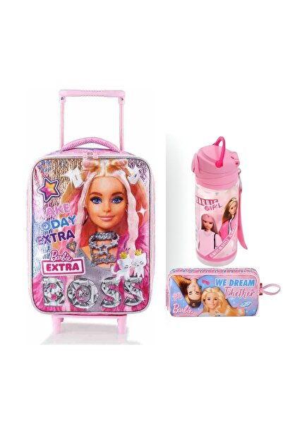 Barbie Çekçekli Anaokulu Çantası Ve Barbie Kalem Çantası - Lisanslı Suluk Mat...