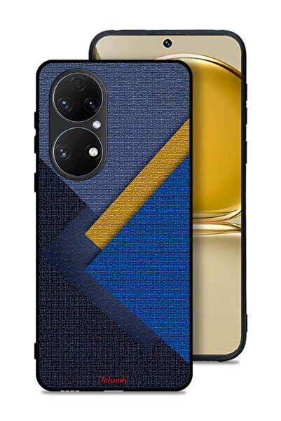 Tolwak غطاء حماية لهاتف هواوي بي 50 بنقشة مثلثات جلدية