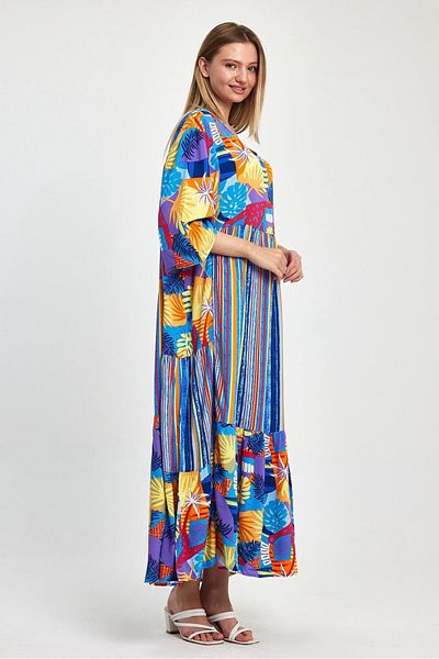 AGORATEKSTİL Women's Patterned Viscose Fabric Dress