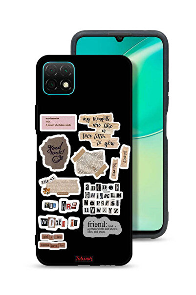 Tolwak غطاء حماية لهاتف هواوي نوفا Y60 مع ملصقات عبارات الحظ السعيد