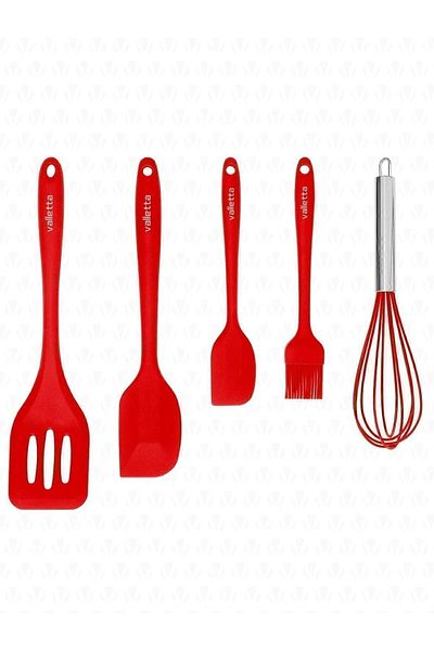 Mena Rise Diyar-Ifırsatshop Hidalgo Heat Resistant Fireproof Non-Stick 5 Piece Silicone Cooking Serving Set