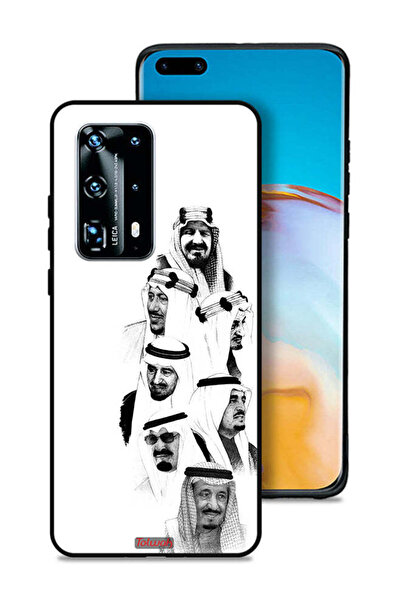 Tolwak غطاء حماية لهاتف هواوي بي 40 برو بلس 5G، تصميم ملوك السعودية، أبيض وأسود