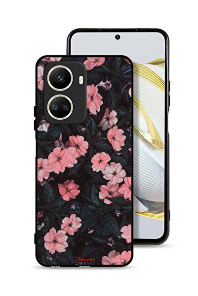 Tolwak غطاء حماية لهاتف هواوي نوفا 10 إس إي - لون الخوخ والورود الصغيرة