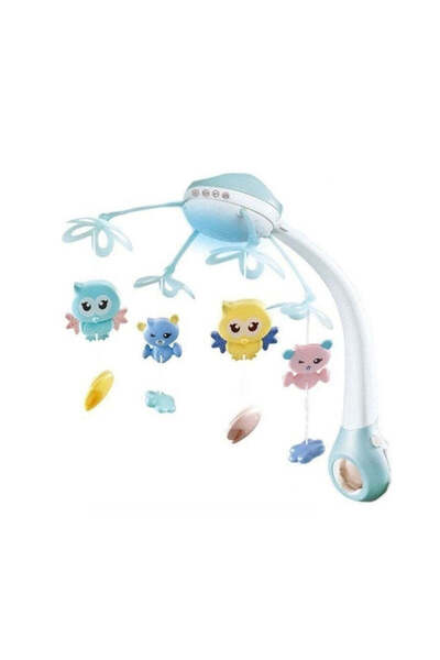 divendi-ro Musical Carousel with Projections and Remote Control, 13 Soothing Songs and 500 Sounds, Blue