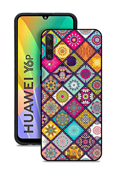Tolwak غطاء حماية لهاتف هواوي Y6p بنمط مربعات ماندالا