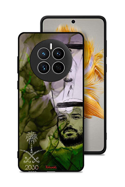 Tolwak غطاء حماية لهاتف هواوي ميت 50 - ملصق فني للملك سلمان وولي العهد محمد