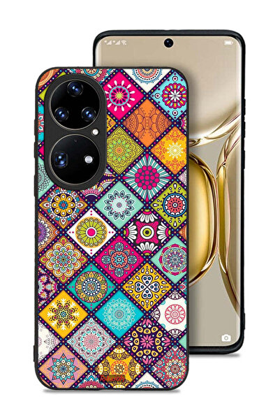 Tolwak غطاء حماية لهاتف هواوي بي 50 برو بنقشة مربعات ماندالا