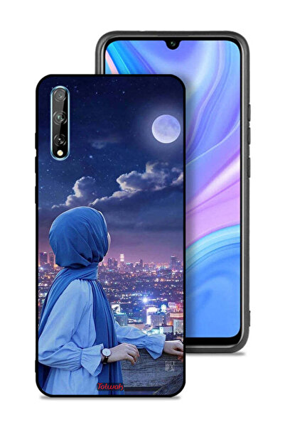 Tolwak غطاء حماية لهاتف هواوي بي سمارت إس بطبعة فتاة محجبة تنظر إلى القمر