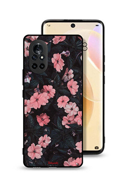 Tolwak غطاء حماية لهاتف هواوي نوفا 8 - لون الخوخ والورود الصغيرة